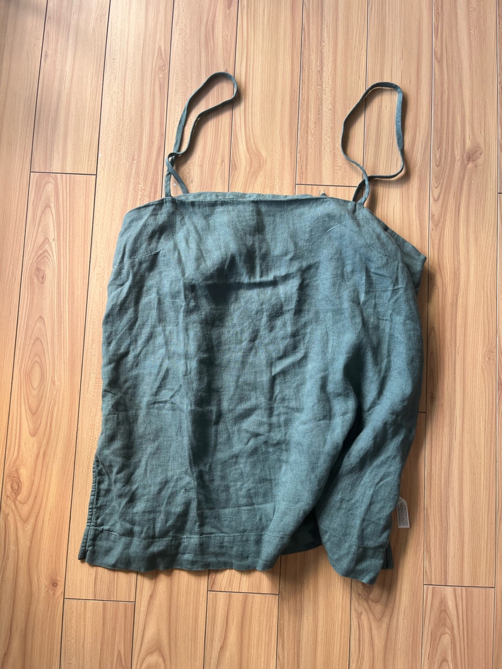 Free People muted teal linen cami top